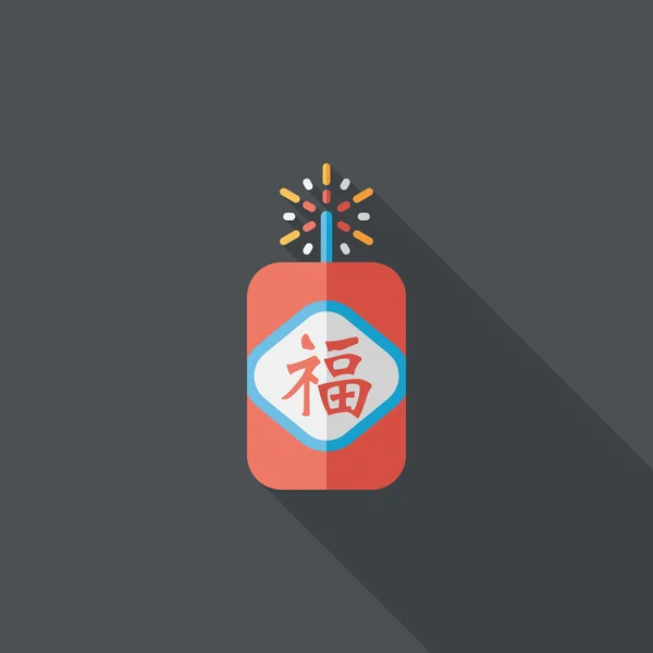 Плоский значок китайський новий рік, eps10, слово фу, китайський фестиваль cou — стоковий вектор
