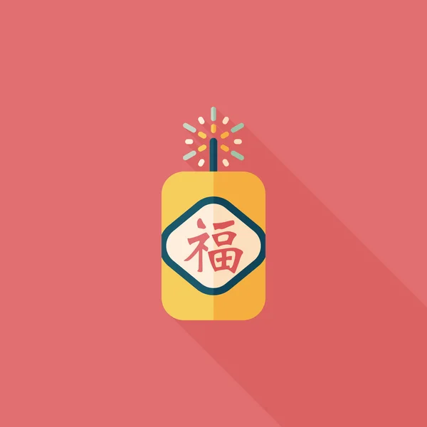 Capodanno cinese icona piatta, eps10, parola Fu, festival cinese cou — Vettoriale Stock