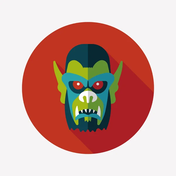 Halloween diable icône plate avec ombre longue, eps10 — Image vectorielle