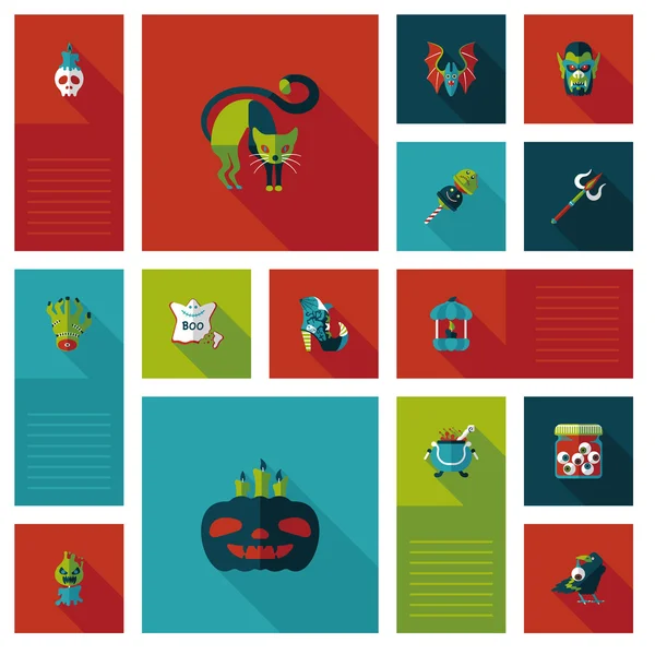 Halloween flat ui hintergrund set — Stockvektor