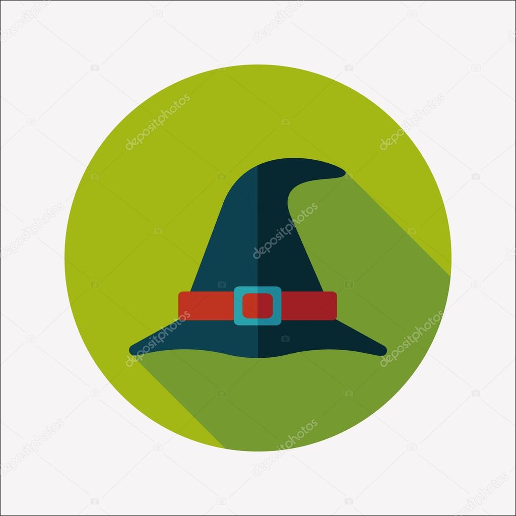 witch hat flat icon with long shadow,eps10