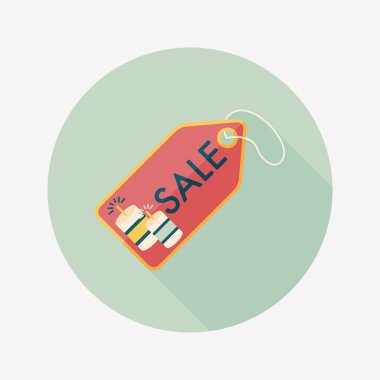 Çin yeni yılı satış düz simgesi ile uzun gölge, eps10