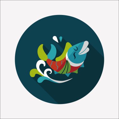 Çin yeni yılı uzun gölge, eps10, Çinli bir dekor ile düz simgesi