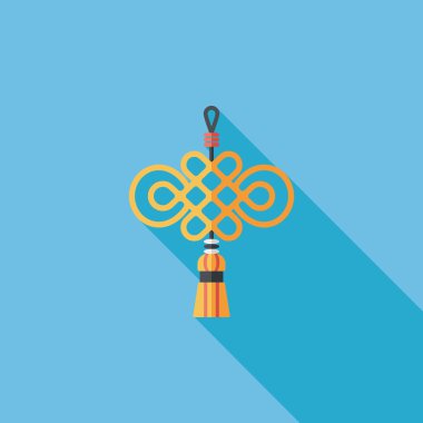 Uzun Gölge, eps10, şanslı Çince Çin yeni yılı düz simgesi