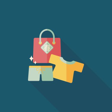 Çin yeni yılı satış düz simgesi ile uzun gölge, eps10