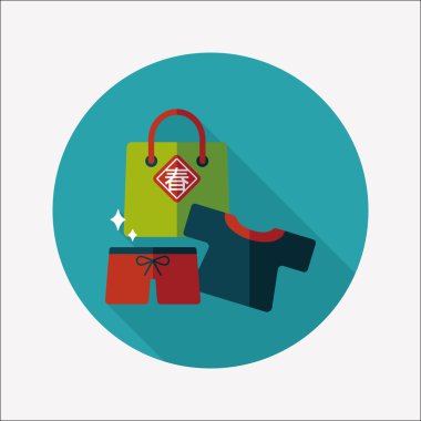 Çin yeni yılı satış düz simgesi ile uzun gölge, eps10