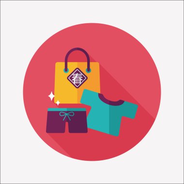 Çin yeni yılı satış düz simgesi ile uzun gölge, eps10