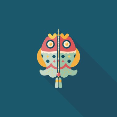 Çin yeni yılı uzun gölge, eps, düz simgesiyle Çince lu balık.