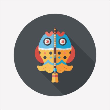 Çin yeni yılı uzun gölge, eps, düz simgesiyle Çince lu balık.