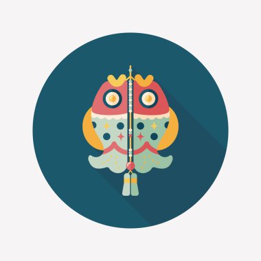 Çin yeni yılı uzun gölge, eps, düz simgesiyle Çince lu balık.