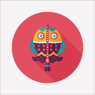 Çin yeni yılı uzun gölge, eps, düz simgesiyle Çince lu balık.