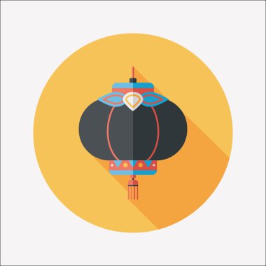 Çin yeni yılı uzun gölge, eps10, Çinli bir dekor ile düz simgesi