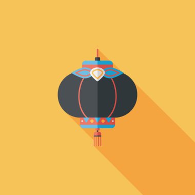 Çin yeni yılı uzun gölge, eps10, Çinli bir dekor ile düz simgesi