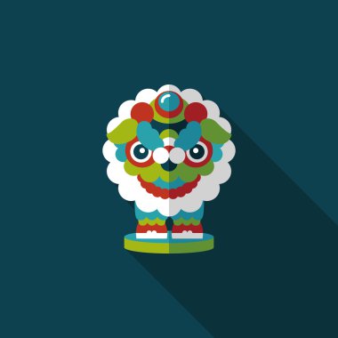 Çin yeni yılı düz simgesi ile uzun gölge, eps10, dragon ve