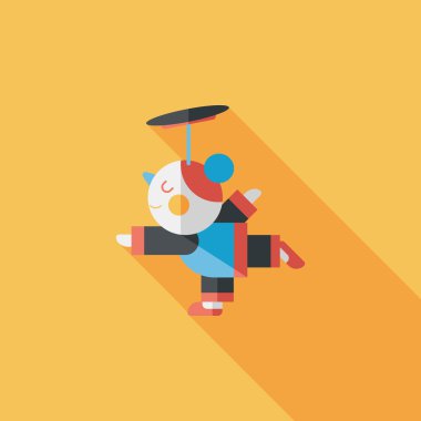 Çin yeni yılı kız uzun gölge, eps10 düz simgesiyle