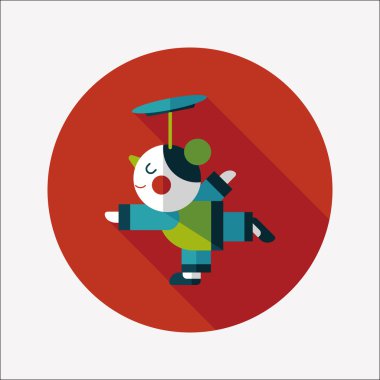 Çin yeni yılı kız uzun gölge, eps10 düz simgesiyle