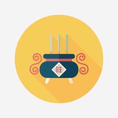 Uzun Gölge, eps10 ile Çin buhurdan düz simgesi