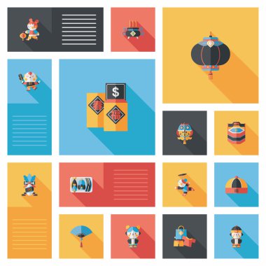 Çin yeni yılı düz UI arka plan, eps10