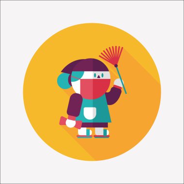 Çin yeni yılı uzun gölge, eps10, ne zaman çene düz simgesiyle