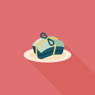 Çin yeni yılı uzun gölge, eps10, Çin cuisi ile düz simgesi