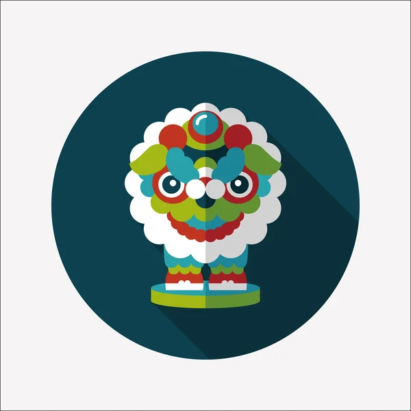 Çin yeni yılı düz simgesi ile uzun gölge, eps10, dragon ve — Stok Vektör