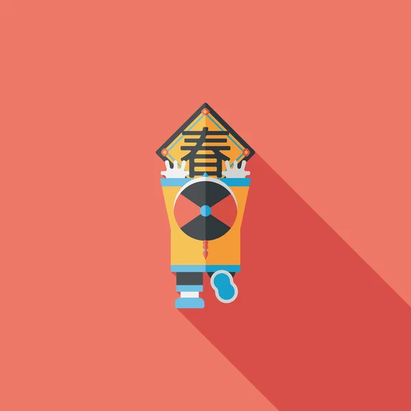 Kinesiska nyåret flat ikonen med långa skugga, eps10, den lilla bo — Stock vektor