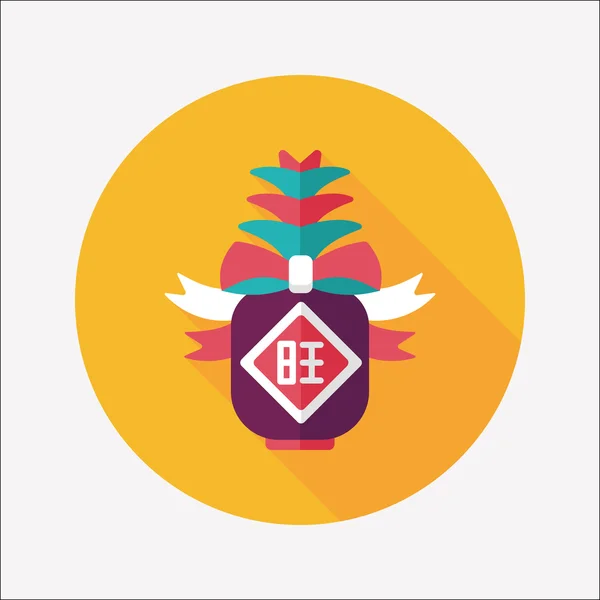 Chinese New Year flat icon with long shadow, eps10, when you send — стоковый вектор