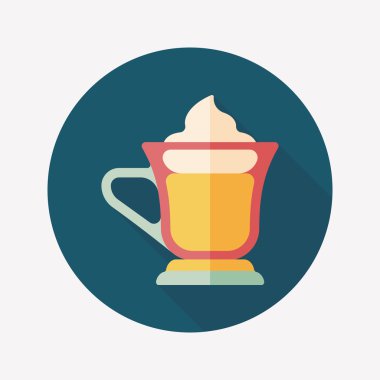 gezici kahve düz simgesine uzun gölge, eps10 ile buzlu