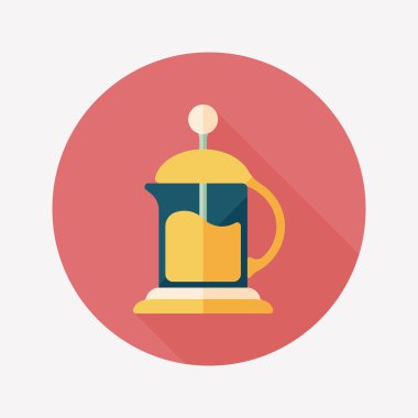 Uzun Gölge, eps10 ile kahve su ısıtıcısı düz simgesi