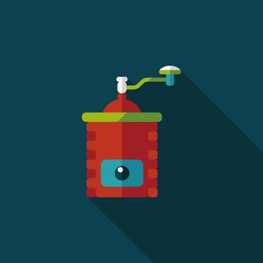 Uzungölgeli kahve makinesi düz simgesi, eps10