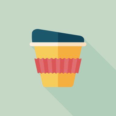 paket servisi olan restoran kahve uzun gölge, eps10 düz simgesiyle