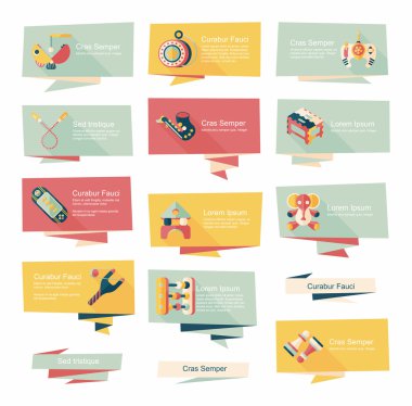 Oyuncak düz afiş arka plan ayarlamak, eps10