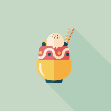 Uzun Gölge, eps10 dondurma düz simgesiyle