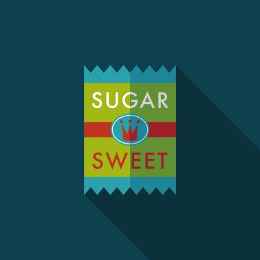 Uzun Gölge, eps10 ile şeker paket düz simgesi