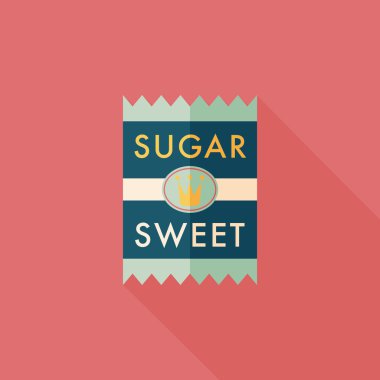 Uzun Gölge, eps10 ile şeker paket düz simgesi