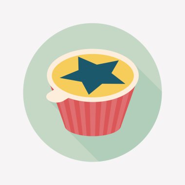 kahve-mate uzun gölge, eps10 düz simgesiyle