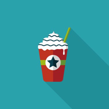 Uzun Gölge, eps10 ile frappucino düz simgesi