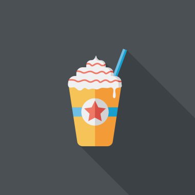 Uzun Gölge, eps10 ile frappucino düz simgesi