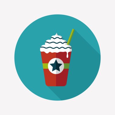 Uzun Gölge, eps10 ile frappucino düz simgesi