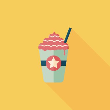 Uzun Gölge, eps10 ile frappucino düz simgesi