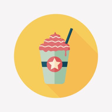 Uzun Gölge, eps10 ile frappucino düz simgesi