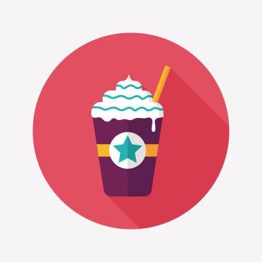 Uzun Gölge, eps10 ile frappucino düz simgesi