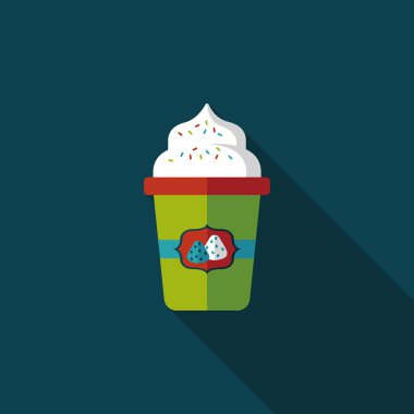 süt krem kahve düz simgesi ile uzun gölge, eps10