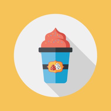 süt krem kahve düz simgesi ile uzun gölge, eps10