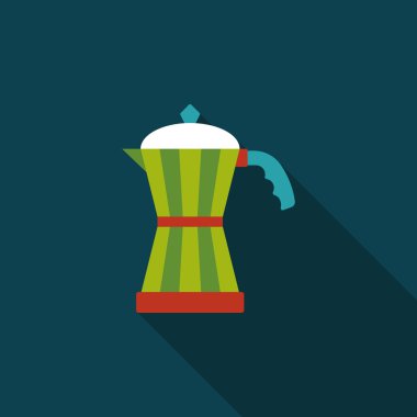 Uzun Gölge, eps10 ile kahve su ısıtıcısı düz simgesi