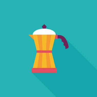 Uzun Gölge, eps10 ile kahve su ısıtıcısı düz simgesi