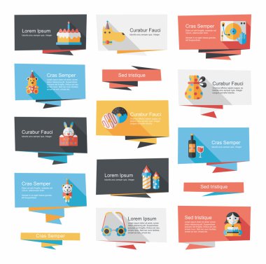 doğum günü düz afiş arka plan ayarlamak, eps10