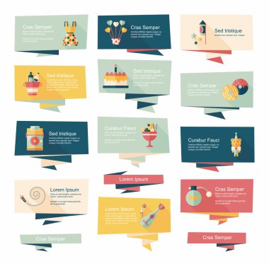 doğum günü düz afiş arka plan ayarlamak, eps10