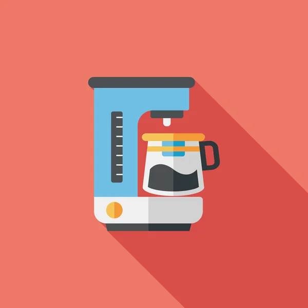 Machine à café icône plate avec ombre longue, eps10 — Image vectorielle