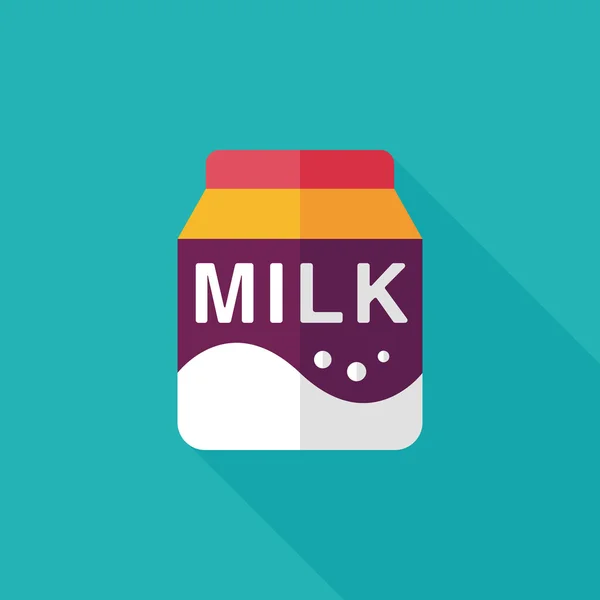 Milk package flat icon with long shadow,eps10 — Stock Vector